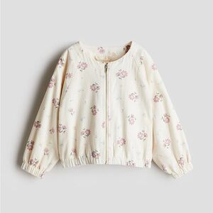 H&M Beige Floral Bomber Jacket